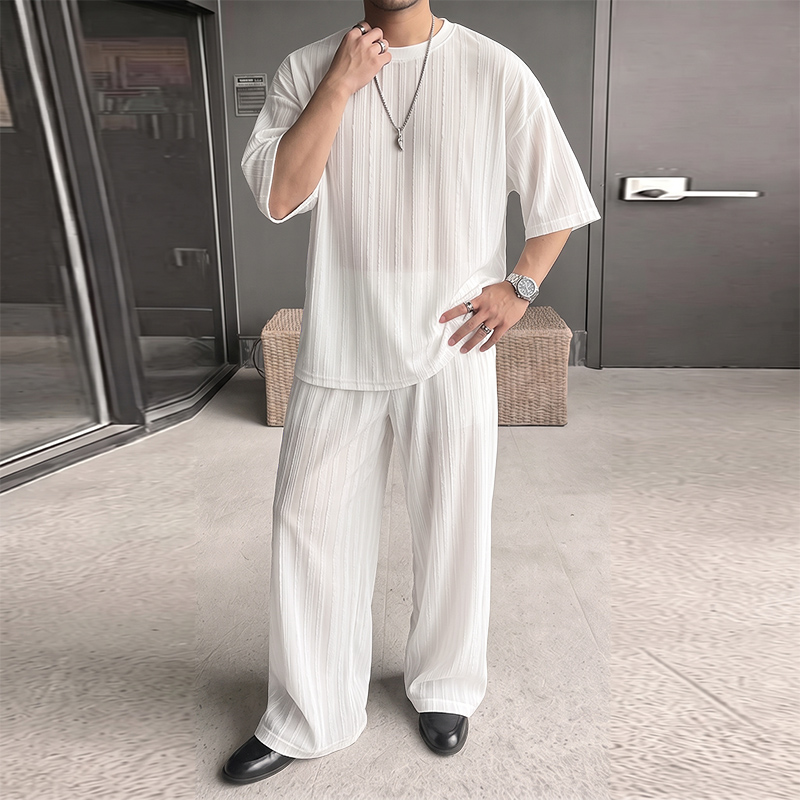 INCERUN Men's Sets Striped See - Men'S Fashion Loose Pants 评论和价格