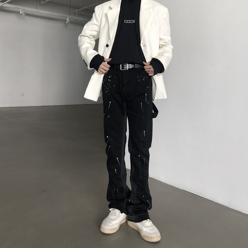 2025 New Graffiti Splash Ink D - Men'S Fashion Jeans And Boots 评论和价格