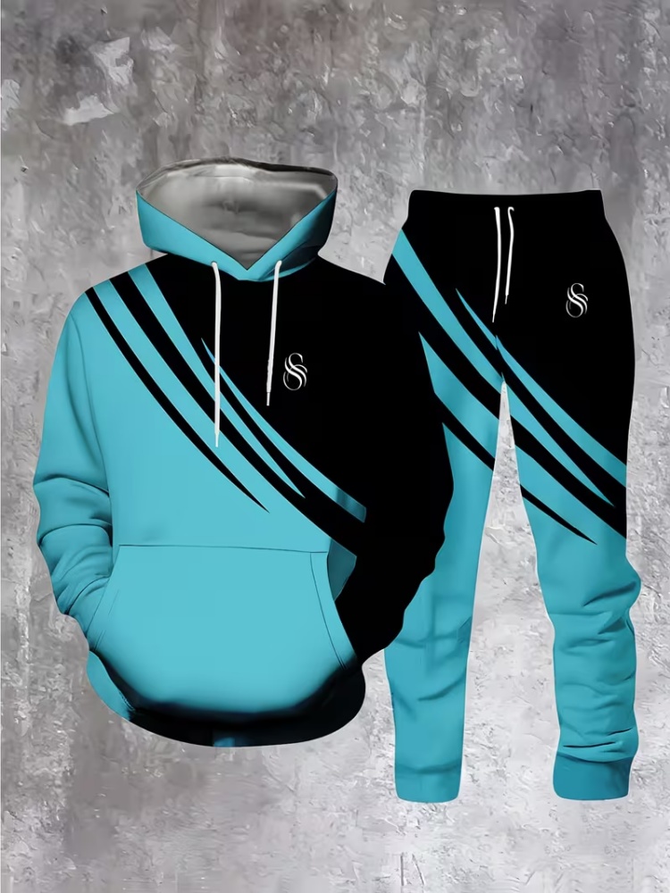 Men 2 Piece Tracksuit Fashion  - Men'S Fashion Loose Pants 评论和价格