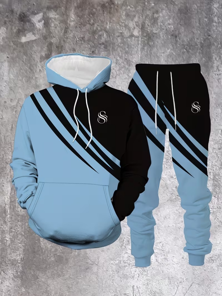 Men 2 Piece Tracksuit Fashion  - Men'S Fashion Loose Pants 评论和价格