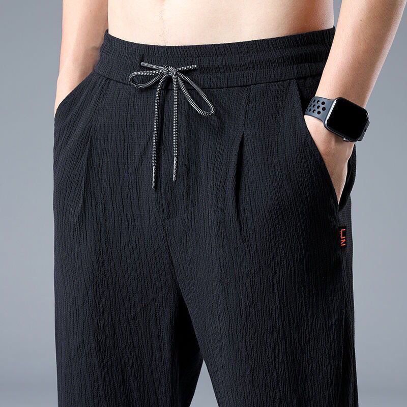 Summer Ice Silk Man Jogger Lin - Chino Pants Men 评论和价格