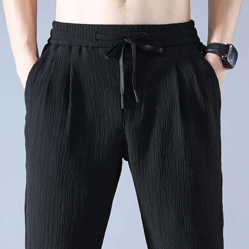 Summer Ice Silk Man Jogger Lin - Chino Pants Men 评论和价格