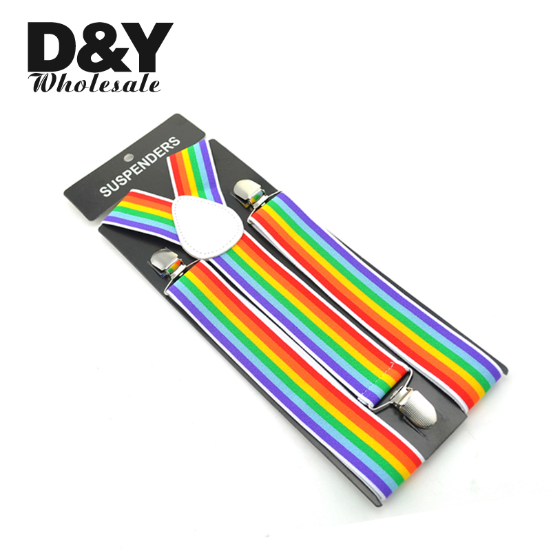 New 3.5cm Wide 6 Stripes Suspe - Suspenders Clip Men 评论和价格
