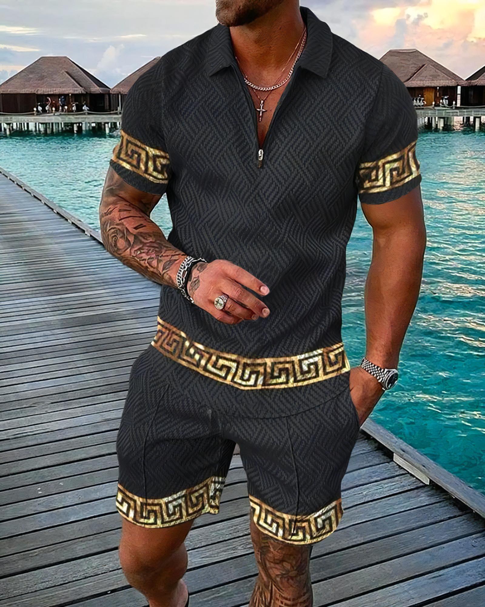 Funny 3D Printed Men's 2 Piece - Men'S Fashion Polo 评论和价格
