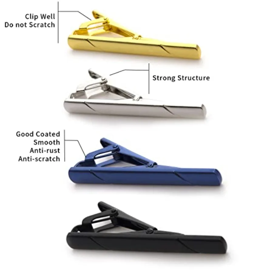 4Pcs Tie Clips For Men Tie Bar - Men'S Fashion Box 评论和价格