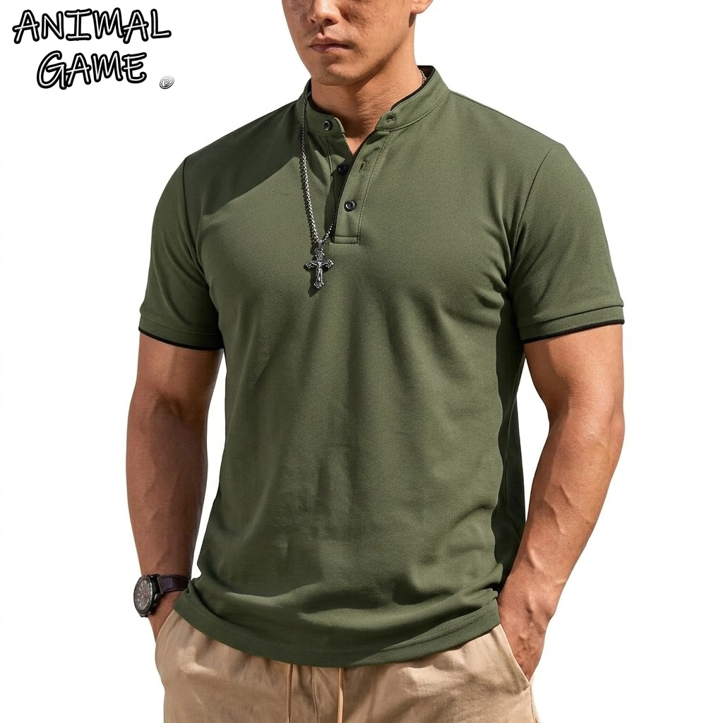 Summer Short Sleeve Henley Shi - Men'S Fashion Polo 评论和价格