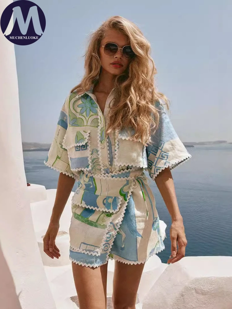 Ladies Summer Two-Piece Set Ca - Men'S Fashion Line 评论和价格