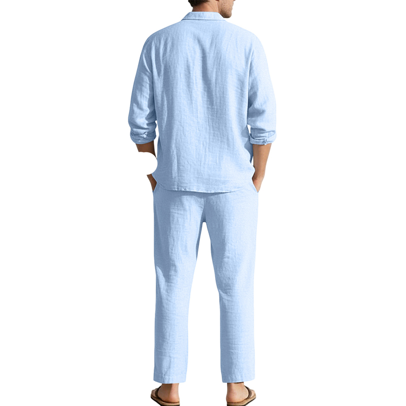 Spring Summer Linen Casual Set - Men'S Fashion Loose Pants 评论和价格
